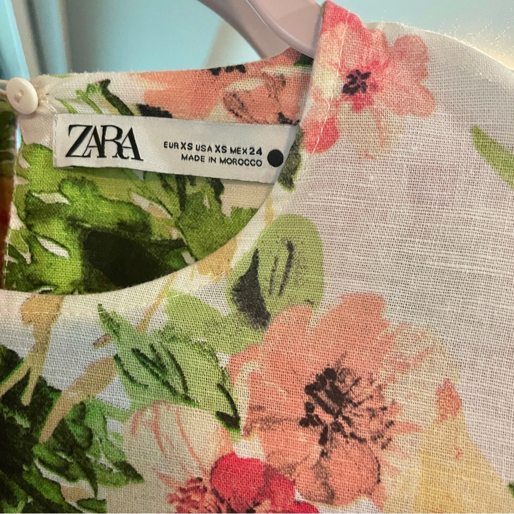 Zara Naya Linen Floral Open-back Mini Dress - Picture 5 of 5